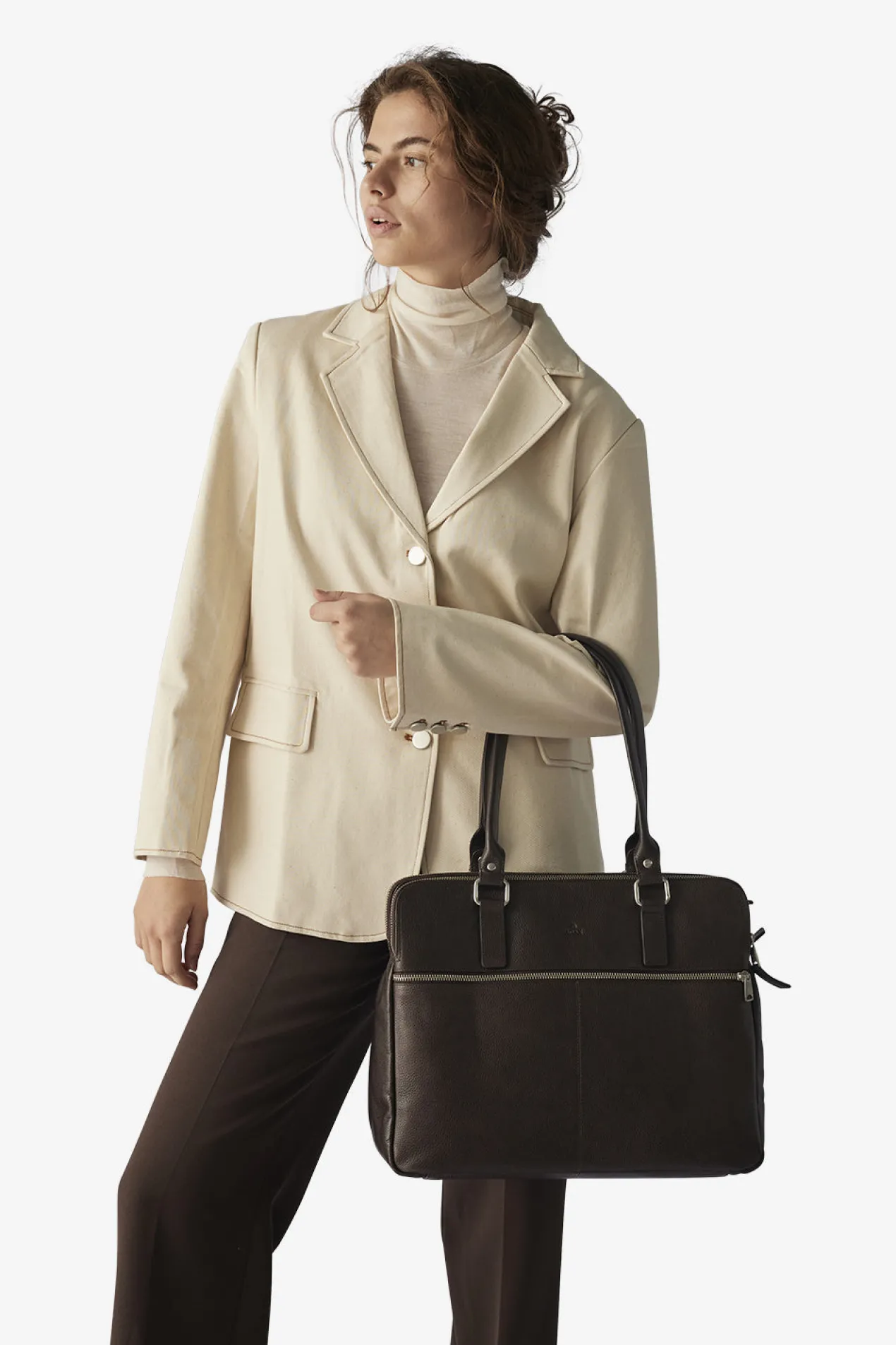 Napoli handbag Gerda 14¨ Dark brown