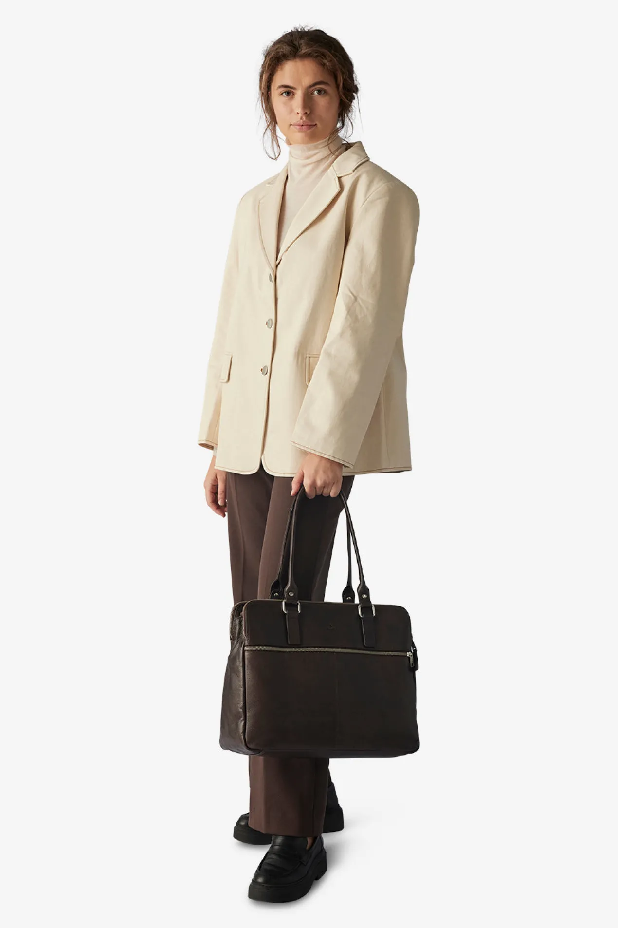 Napoli handbag Gerda 14¨ Dark brown